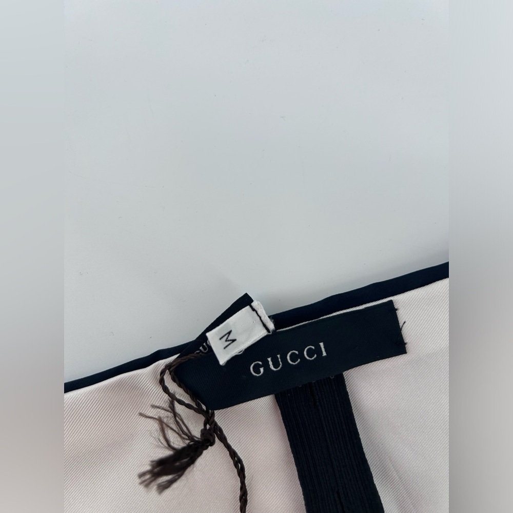 New With Tags Gucci Cummerbund Tuxedo Belt navy blue 100% Silk Medium - Picture 6 of 9